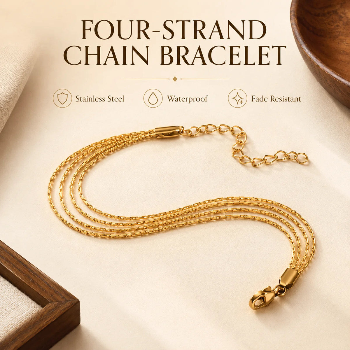 Adjustable Thin Chain Bracelet