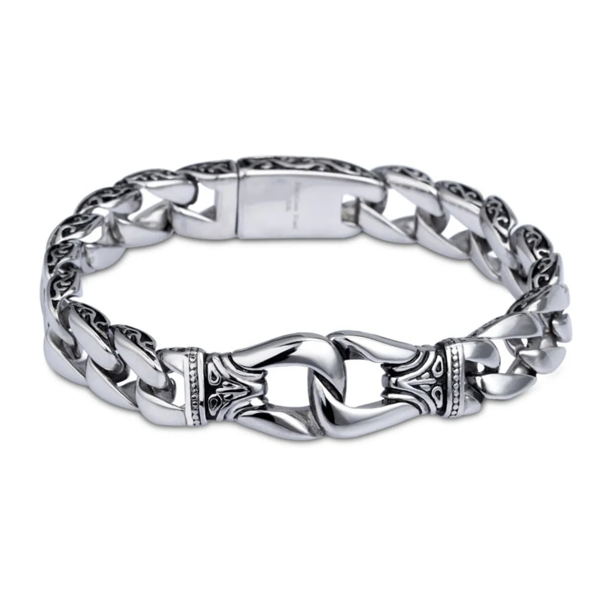 Silver Link Statement Bangle