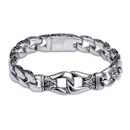Silver Link Statement Bangle