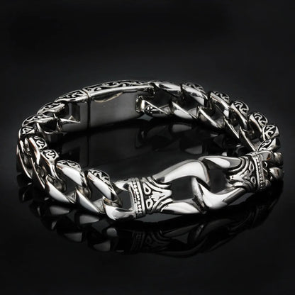 Silver Link Statement Bangle
