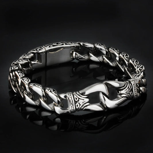 Silver Link Statement Bangle