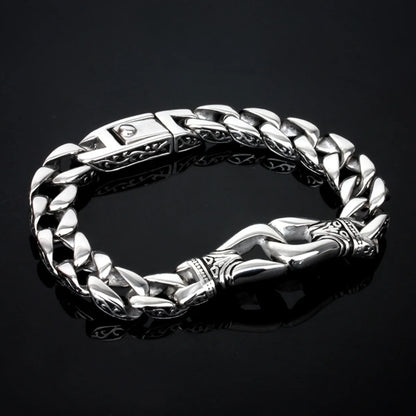 Silver Link Statement Bangle